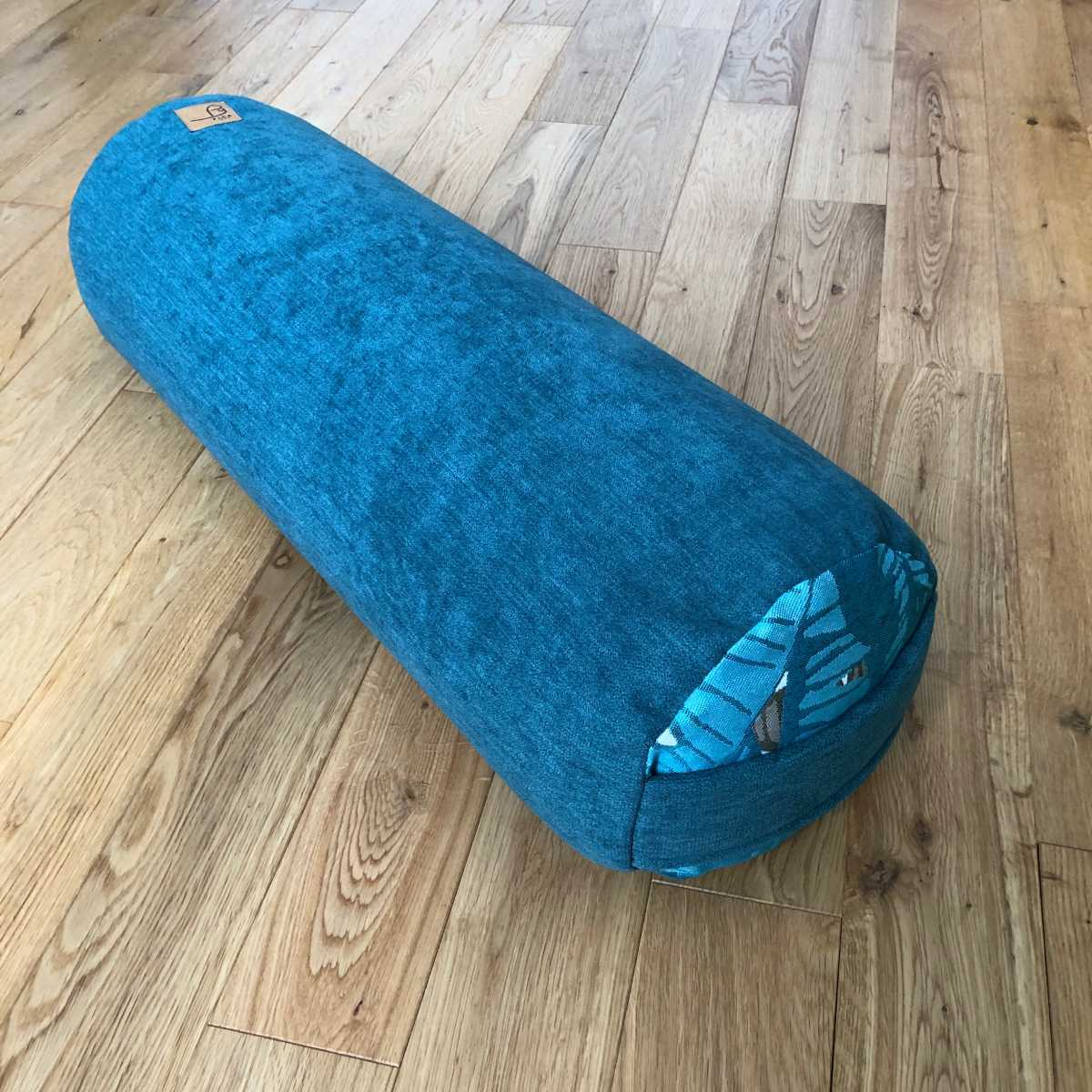 Bolster bleu ptrole / cts feuilles bananier