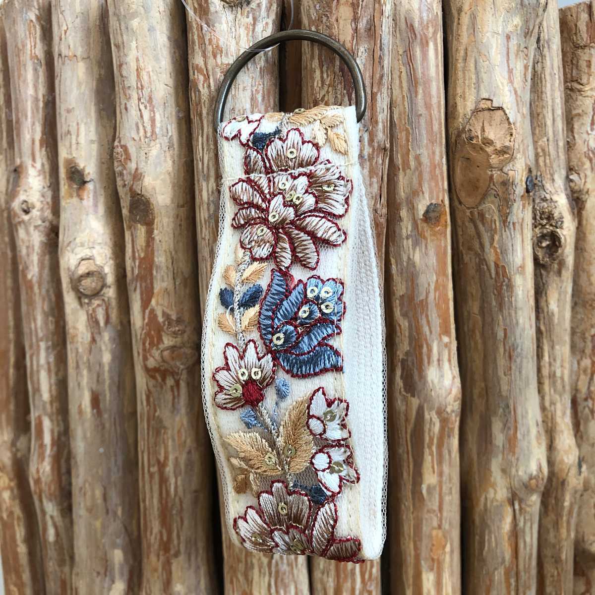 Porte-cl�s bracelet tissu indien boh�me